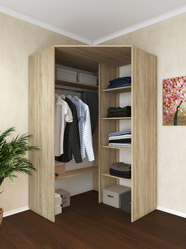 Шкаф угловой Alba 2D (дуб сонома / белый матовый)