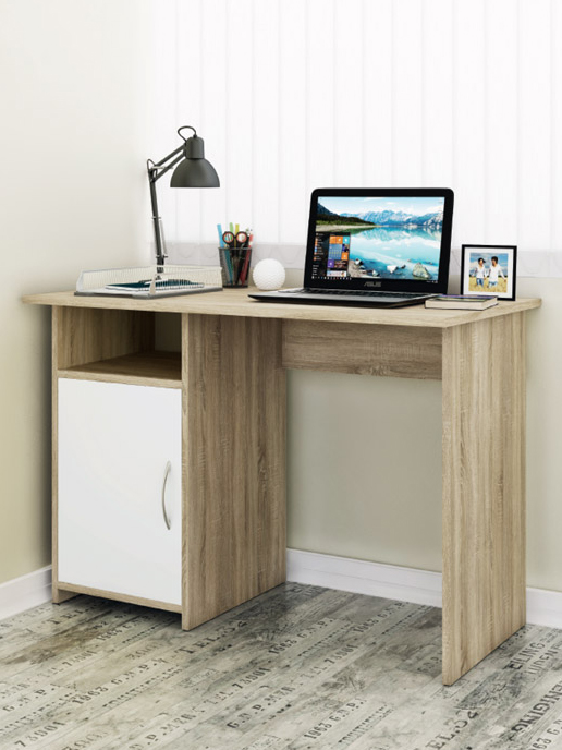 Стол письменный Alba 1D (дуб сонома / белый матовый)