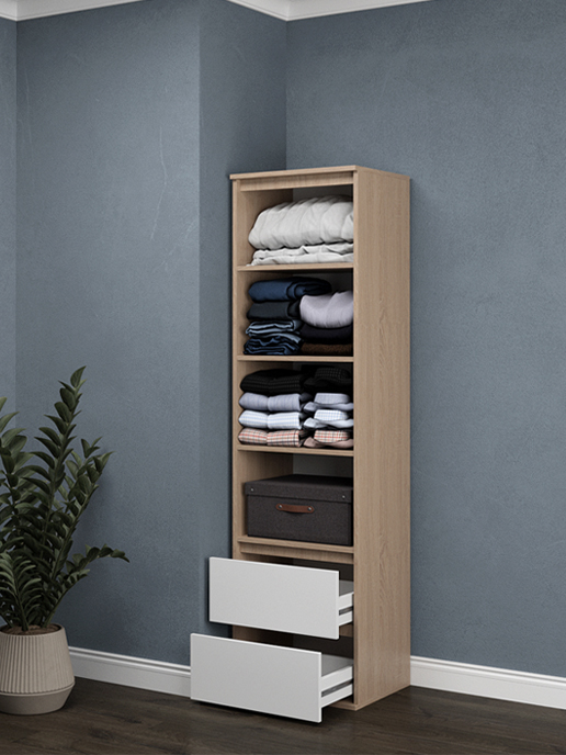 Шкаф Браун 1Д2Ш (дуб сонома/белый матовый)