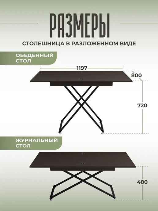 Стол журнальный «Трансформер Лофт» (венге мария)