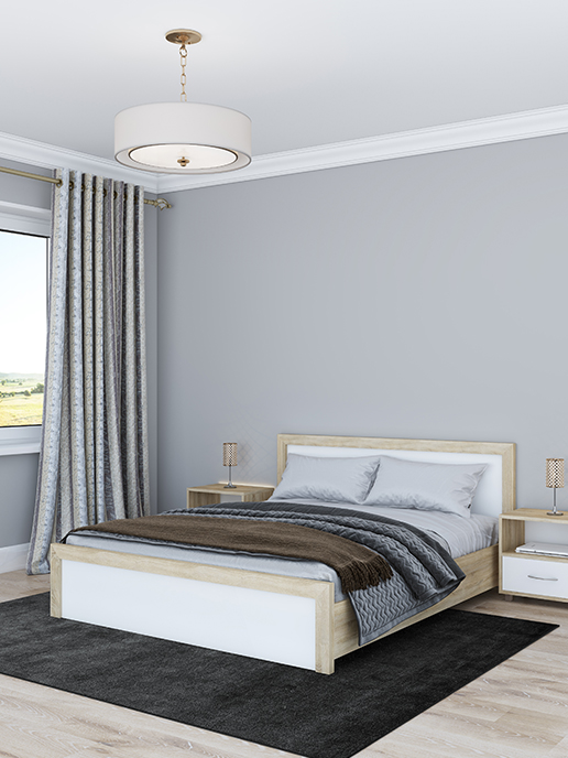 Изображение кровать rio 1600 (дуб сонома/белый матовый)