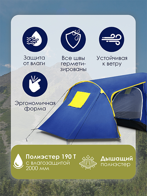 Палатка туристическая California (синий)