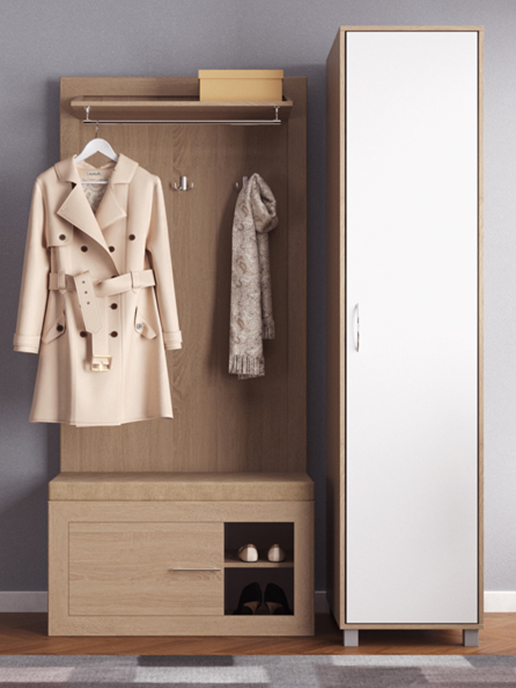 Шкаф Rio 1D (дуб сонома/белый матовый)