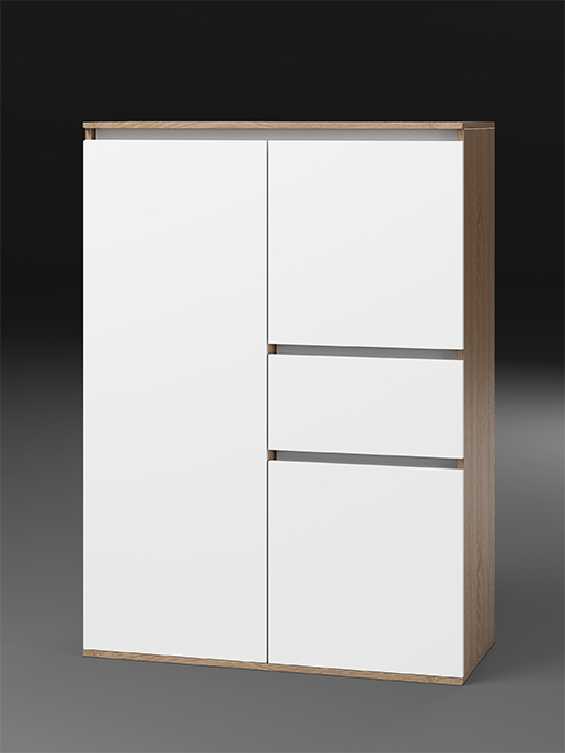 Шкаф Браун 3Д1Ш (дуб сонома/белый матовый)