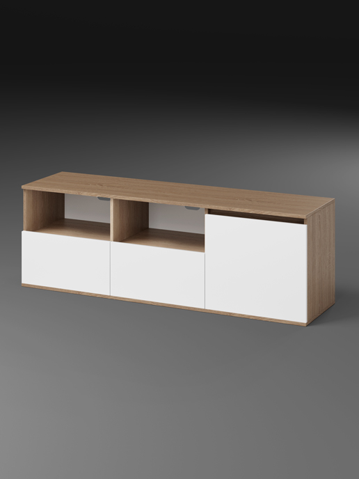 Изображение тумба браун 1д2ш (дуб сонома/белый матовый)