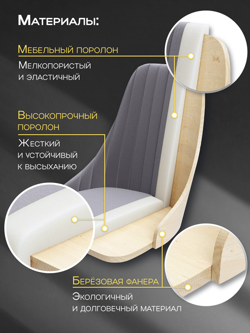 Кресло рабочее Лондон (серый), 2шт.