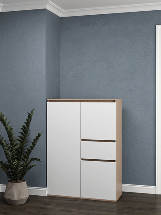 Шкаф Браун 3Д1Ш (дуб сонома/белый матовый)